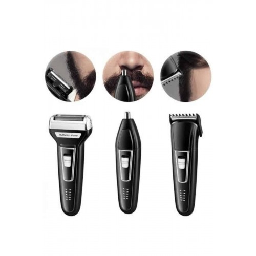 Tıraş Makinesi 3 Başlıklı T Başlıklı Hassas Ciltlere Özel Saç Sakal Vücut Kulak ve Burun