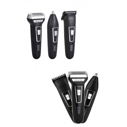 Tıraş Makinesi 3 Başlıklı T Başlıklı Hassas Ciltlere Özel Saç Sakal Vücut Kulak ve Burun