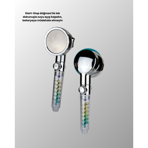 Rahatlatıcı Yağmur Etkili El Duşu – Döner Pervaneli Dayanıklı ve Şık Tasarım