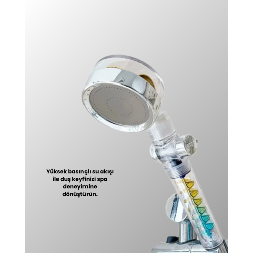 Rahatlatıcı Yağmur Etkili El Duşu – Döner Pervaneli Dayanıklı ve Şık Tasarım