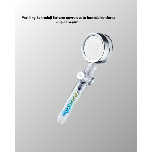 Rahatlatıcı Yağmur Etkili El Duşu – Döner Pervaneli Dayanıklı ve Şık Tasarım