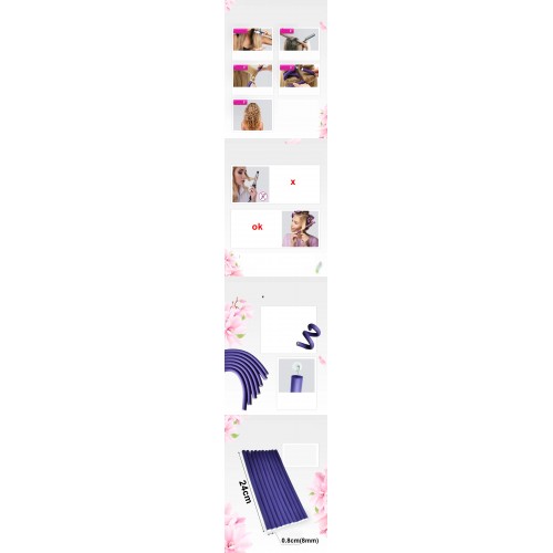 Turk Bumerang Sosis Bigudi Tarak Seti 8 mm Kalınlık 10 Adet