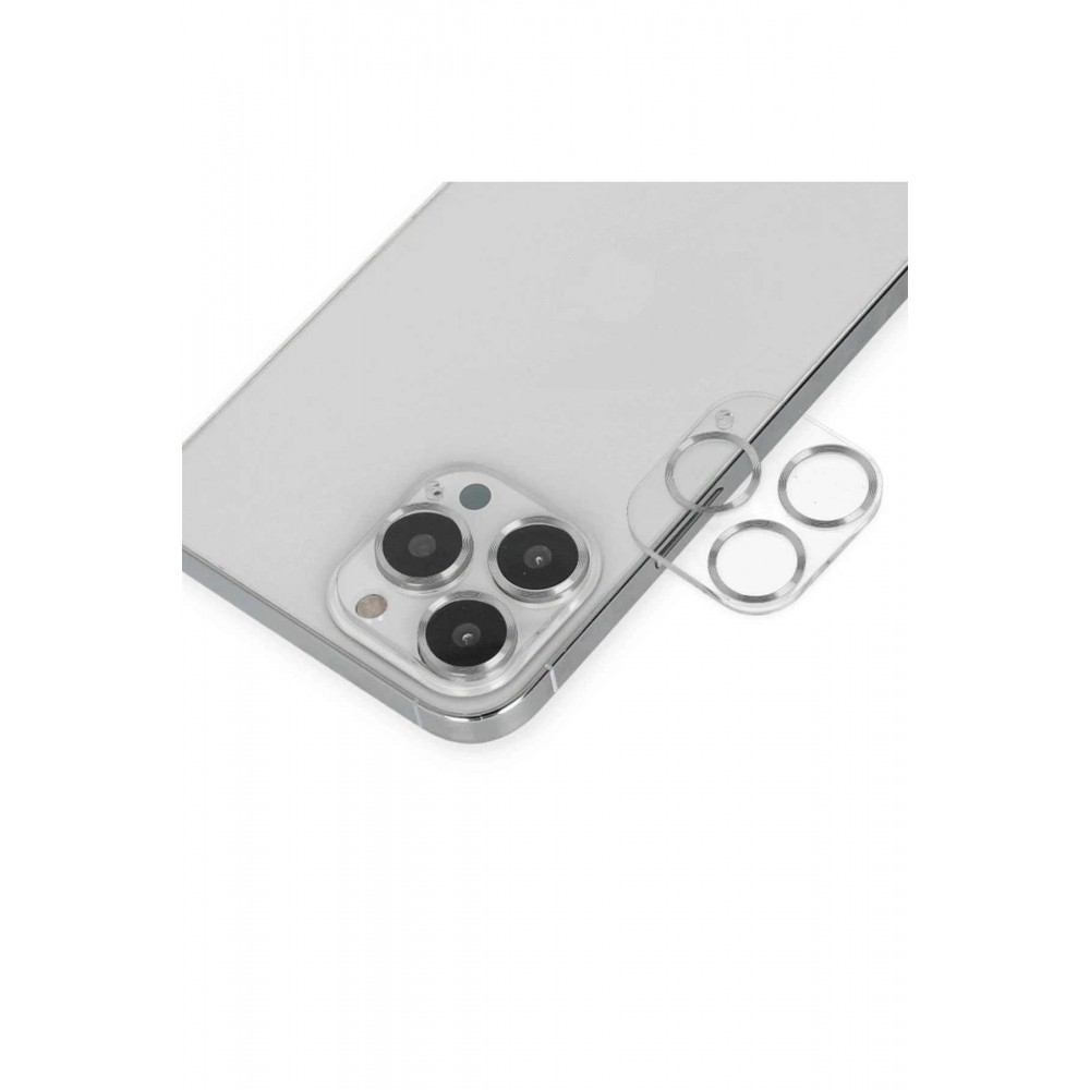 iPhone 14 Pro Max Band Metal Kamera Lens - Gümüş-(5796)