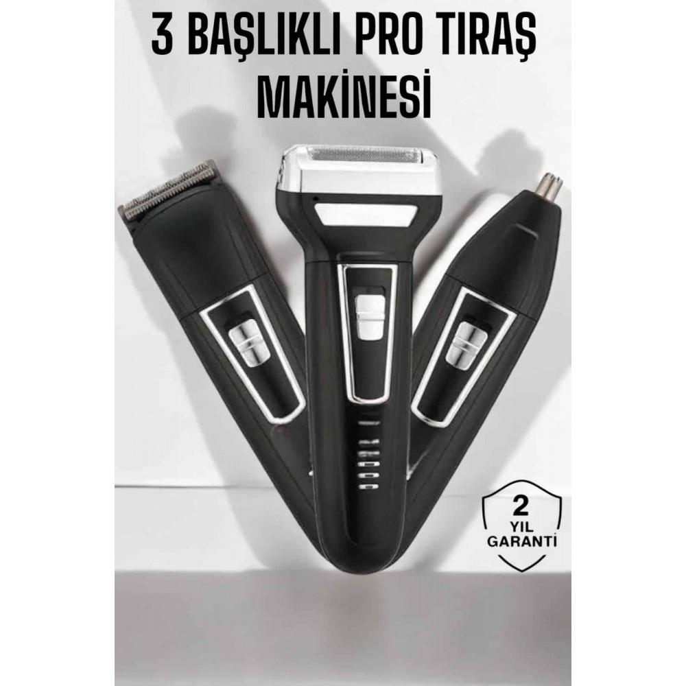 3 Başlıklı Profesyonel Tıraş Makinesi