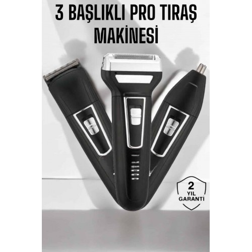 3 Başlıklı Profesyonel Tıraş Makinesi