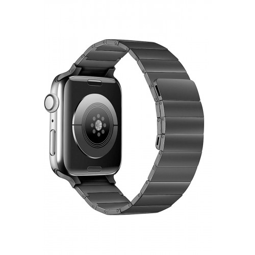 Apple Watch 38mm KR404 Huks Kordon - Siyah-(5796)