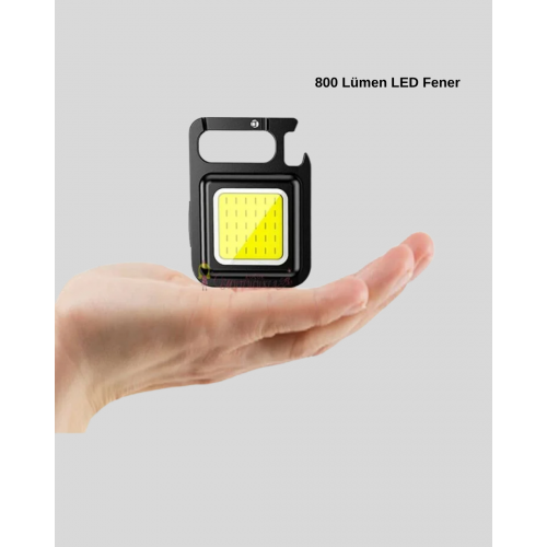 USB Şarjlı 800 Lümen LED Fener – Mini Boy 3 Işık Modlu Anahtarlık Tipi El Feneri