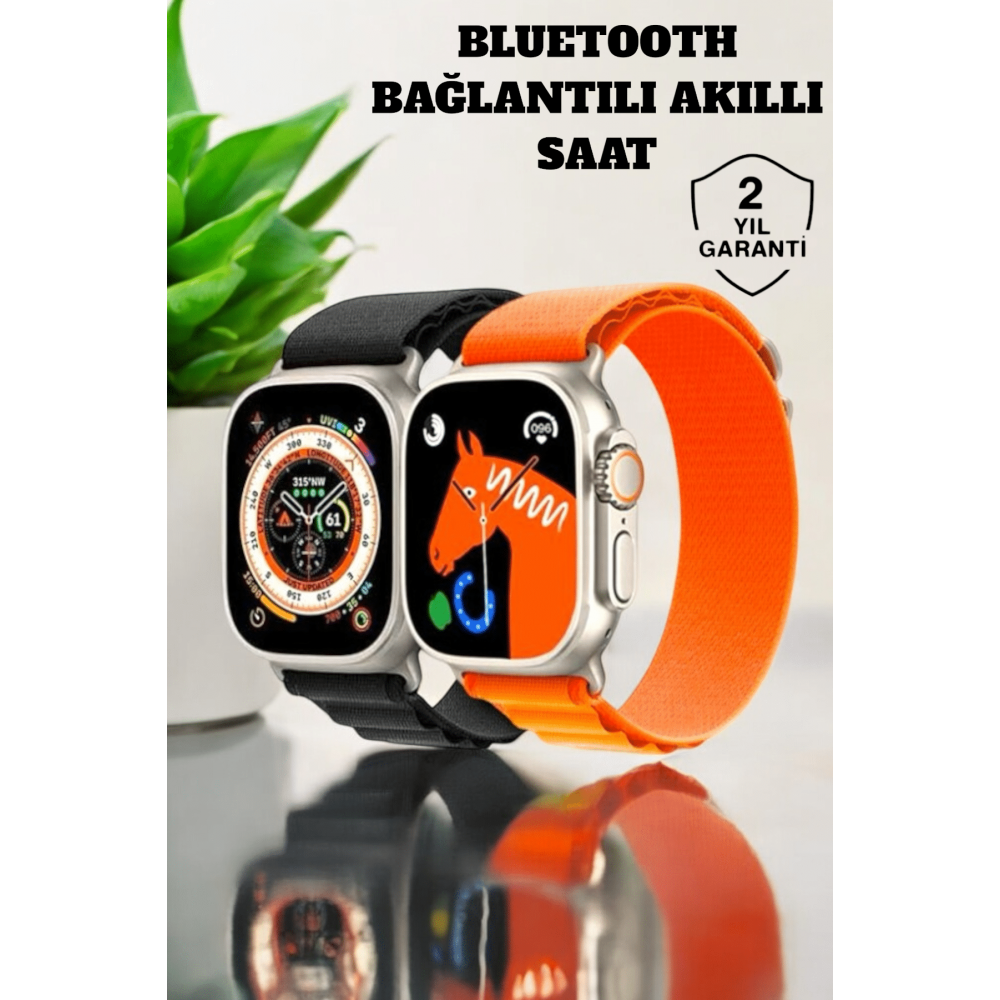Bluetooth Bağlantılı 49MM Dokunmatik Akıllı Saat Sağlık ve Spor Takip Özellikli