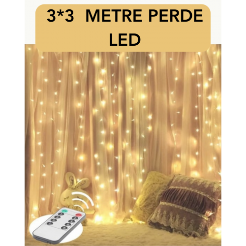 3x3 Metre Perde LED Işık – Parti ve Bahçe Dekorasyonu