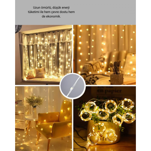 3x3 Metre Perde LED Işık – Parti ve Bahçe Dekorasyonu