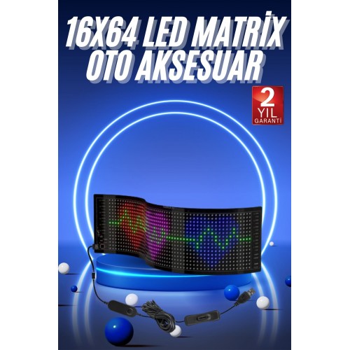 LED Matrix Panel RGB Ekran Kumandalı Araç Camına Uygun