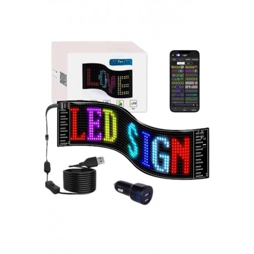 LED Matrix Panel RGB Ekran Kumandalı Araç Camına Uygun