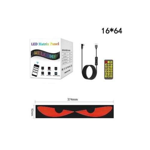 LED Matrix Panel RGB Ekran Kumandalı Araç Camına Uygun