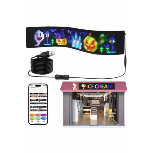 LED Matrix Panel RGB Ekran Kumandalı Araç Camına Uygun