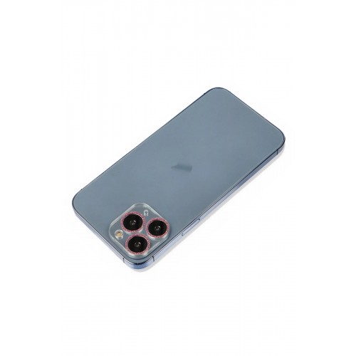 iPhone 11 Pro Max Shine Kamera Lens Koruma Cam - Pembe-(5796)
