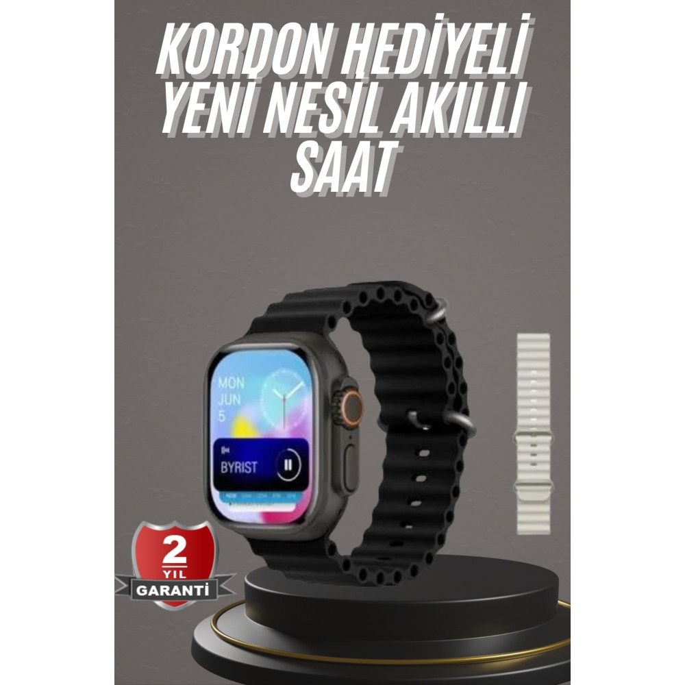 2025 Model Akıllı Saat Çift Kordon Ios Ve Android Arama Cevaplama Sesli Asistan