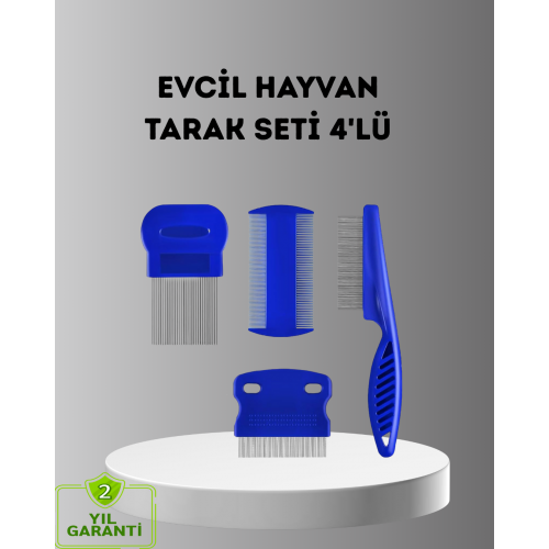 4’lü Kedi Köpek Tüy Temizleme Seti – Paslanmaz ÇelikErgonomik ve Uzun Ömürlü