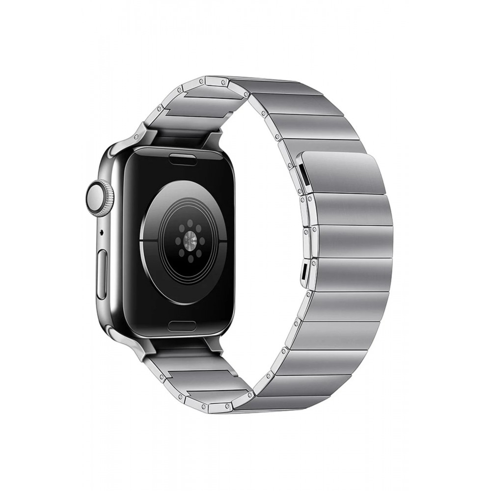 Apple Watch 38mm KR404 Huks Kordon - Gümüş-(5796)