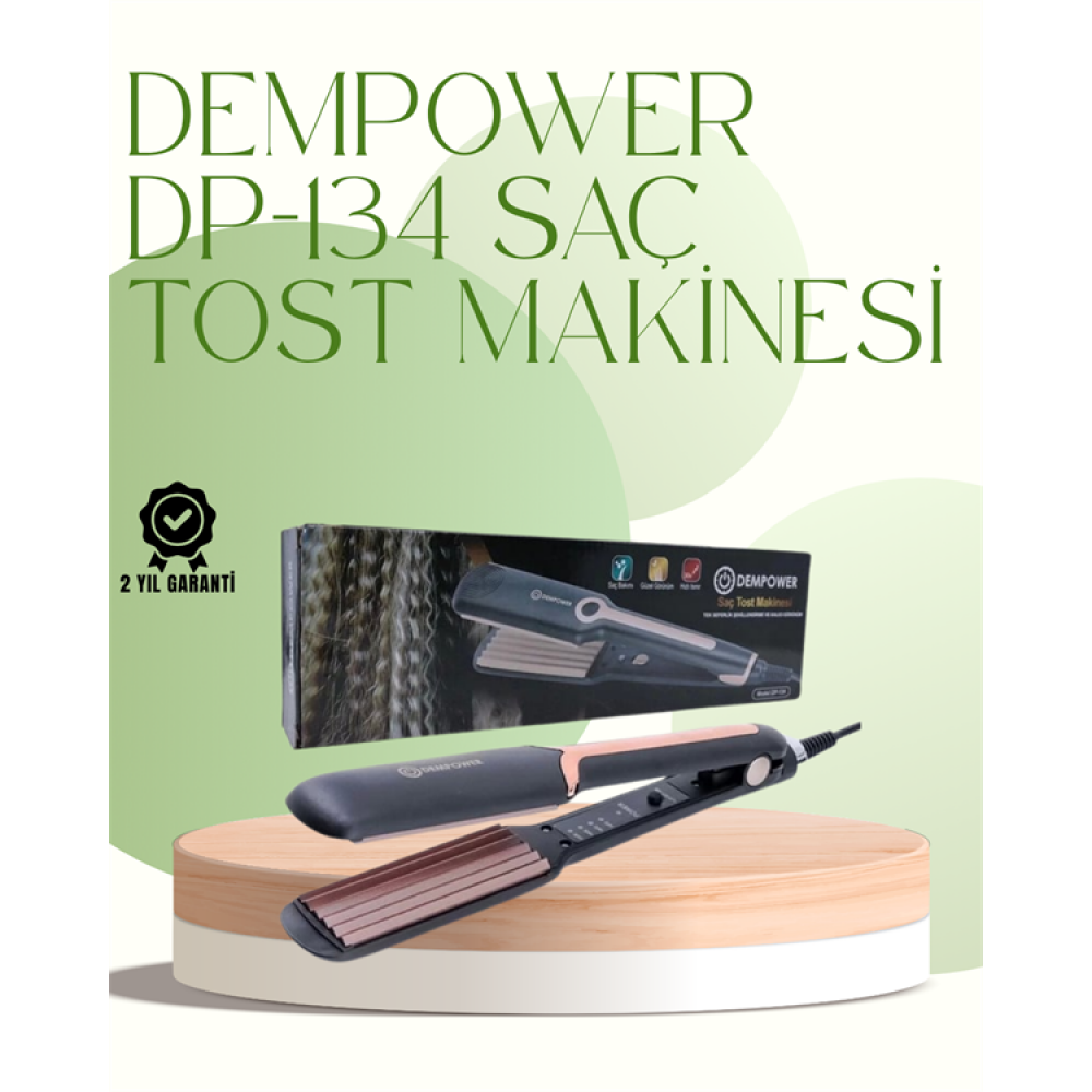 DP-134 Saç Tost Makinesi 220°C Isı Ayarlı 360° Dönebilen Kablo