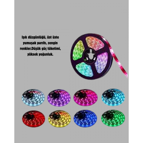 RGB Smart Şerit LED – TV Arkası ve Dekoratif Alanlar İçin Işık Şeridi