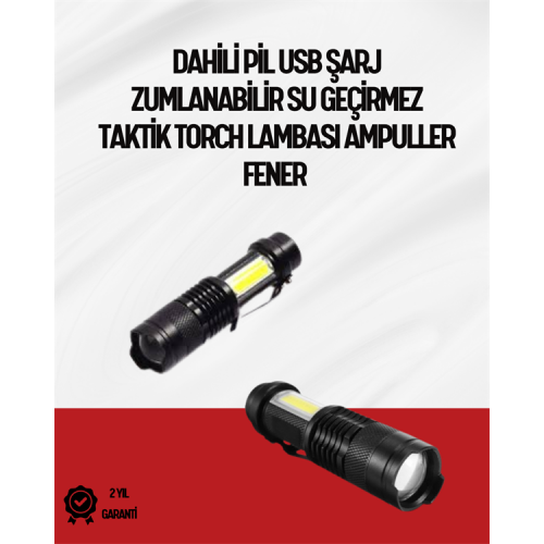 Mini Boy LED El Feneri - 2000 Lümen Su Geçirmez Tasarım