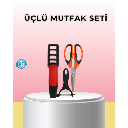 Çok Fonksiyonlu Mutfak Makas Seti – Makas Bileyici ve Soyacak Dahil (Kopya)