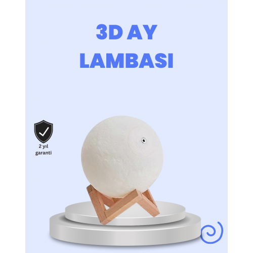 RGB Modlu 16 Renkli Ay Gece Lambası 3D Baskı ve Uzaktan Kumanda Özellikli