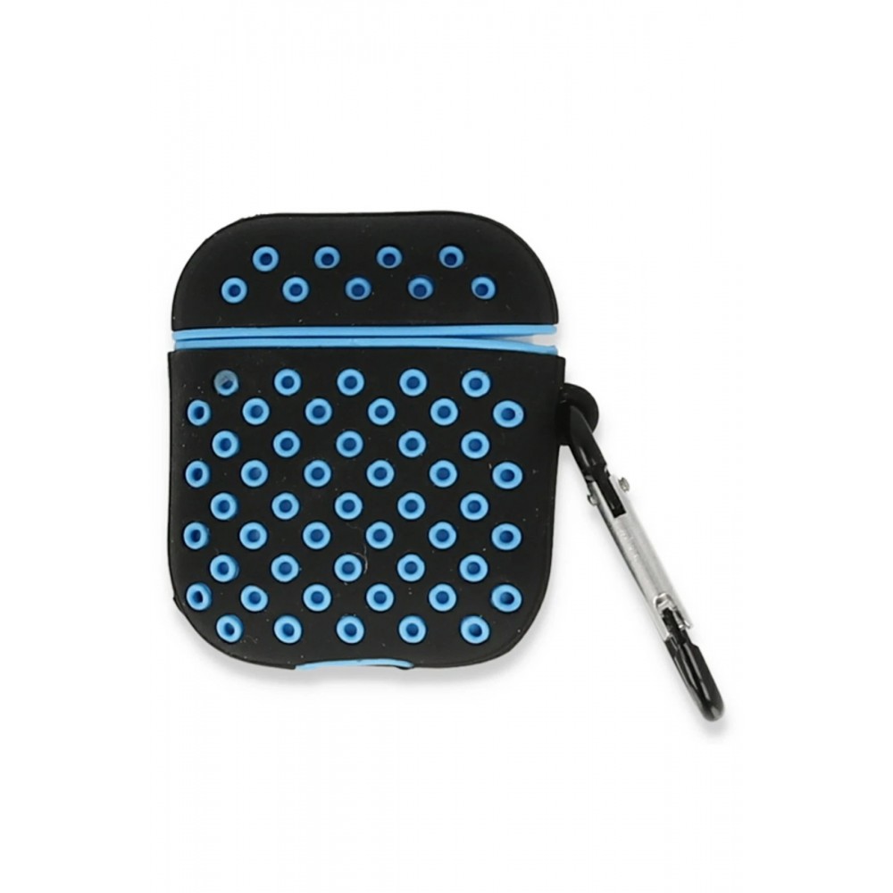 Airpods 2 (2.nesil) Spor Delikli Kılıf - Siyah-Mavi-(5796)
