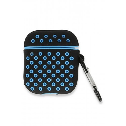 Airpods 2 (2.nesil) Spor Delikli Kılıf - Siyah-Mavi-(5796)