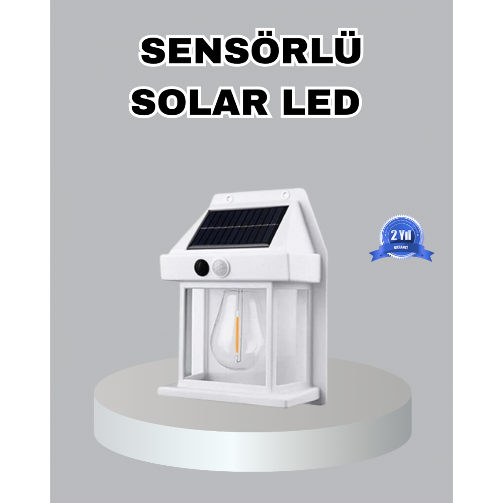 Üç Modlu Güneş Enerjili Duvar Lambası 1800mAh Bataryalı ve Hareket Sensörlü