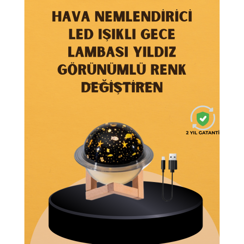 Projektör ışıklı aromaterapi uyumlu mini masaüstü hava nemlendirici cihaz