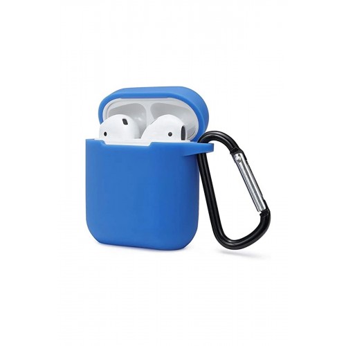 Airpods 2 (2.nesil) Sert Silikon Kılıf - Mavi-(5796)