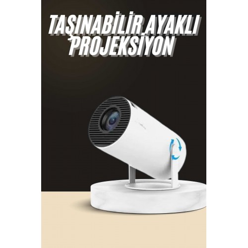 Ayaklı Projeksiyon Taşınabilir Mini Projektör Sinema Projektörü Android