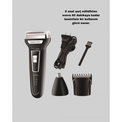 İnsua 3’lü Tıraş Makinesi – 3 Farklı Kesim Başlığı Güçlü Motor 60 Dakika Kullanım