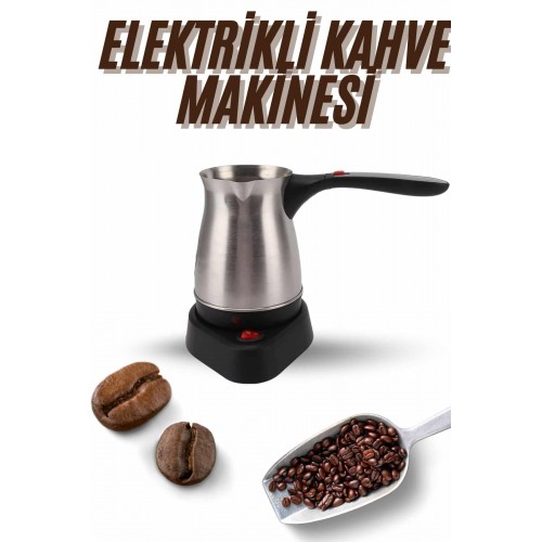 Elektrikli Cezve 800 Watt Paslanmaz Çelik Türk Kahve Makinesi Saplı