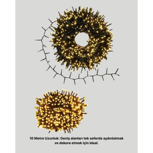 10 Metre LED Işıklı Dekoratif Parti ve Kutlama Aydınlatması