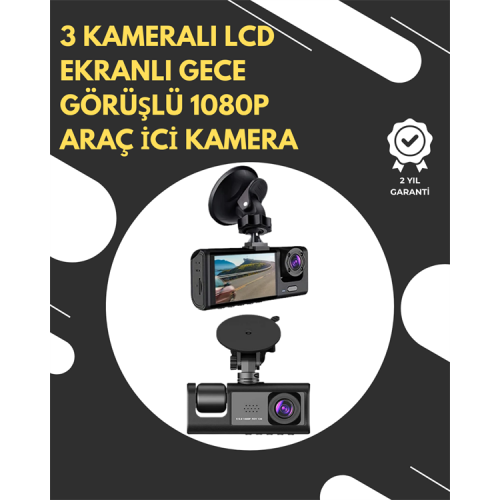 G-Sensör ve Hareket Algılama Destekli 1080p Araç İçi Güvenlik Kamerası