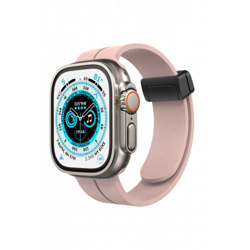 Apple Watch 38mm KR412 Elegance Stylısh Kordon - Pudra-(5796)