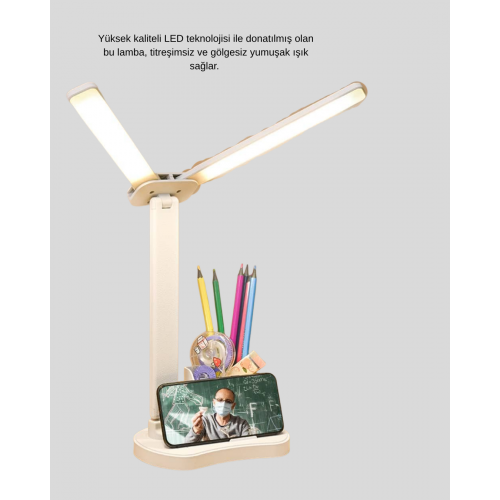 LED Işıklı Masa Lambası – Göz Yormayan Kısılabilir ve Esnek Başlıklı