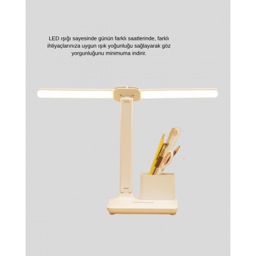 LED Işıklı Masa Lambası – Göz Yormayan Kısılabilir ve Esnek Başlıklı