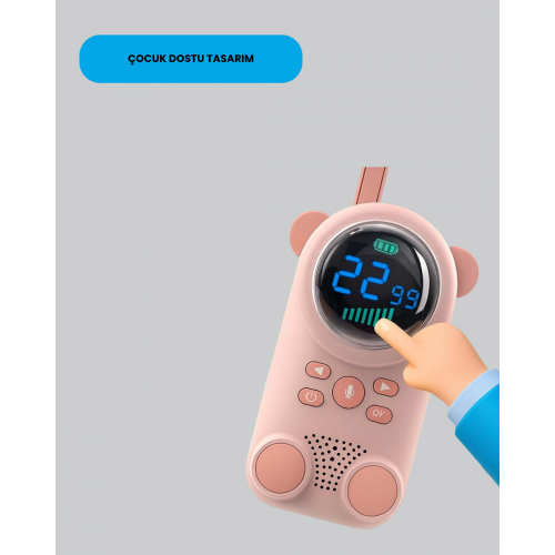 LCD Ekranlı Çocuk Telsizi – İki Yönlü Ses 1-3 km Çekim Mesafesi LCD Ekranlı Çocuk Telsizi – İki Yönlü Ses 1-3 km Çekim Mesafesi