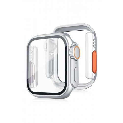 Apple Watch 45mm Watch 49mm Kasa Dönüştürücü ve Ekran Koruyucu - Çöl Titanyum-(5796)