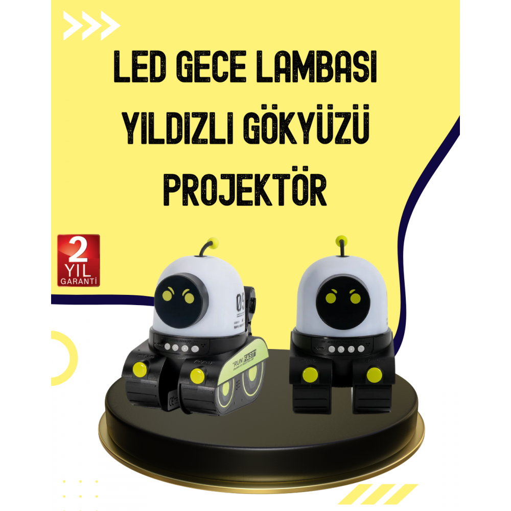 Otomatik Döner Slaytlı Üç Parlaklık Ayarlı Projektör Lamba