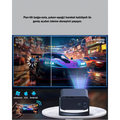 Android TV 11 İşletim Sistemli Elektrikli Odaklama Projektör Android TV 11 İşletim Sistemli Elektrikli Odaklama Projektör