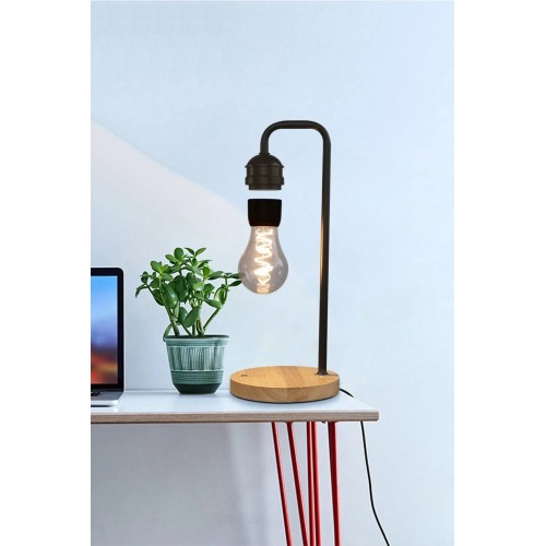 XF01 Ampul Görünümlü Kablosuz Şarj Özellikli Gece Lambası - Siyah-(5796)