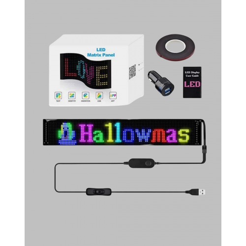 RGB Kayar Yazılı LED Reklam Ekranı – USB Bağlantılı Esnek Tasarım RGB Kayar Yazılı LED Reklam Ekranı – USB Bağlantılı Esnek Tasarım