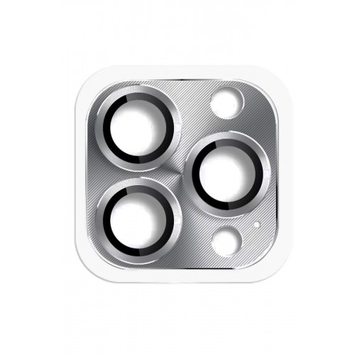 iPhone 16 Pro Max Pers Alüminyum Kamera Lens - Gri-(5796)