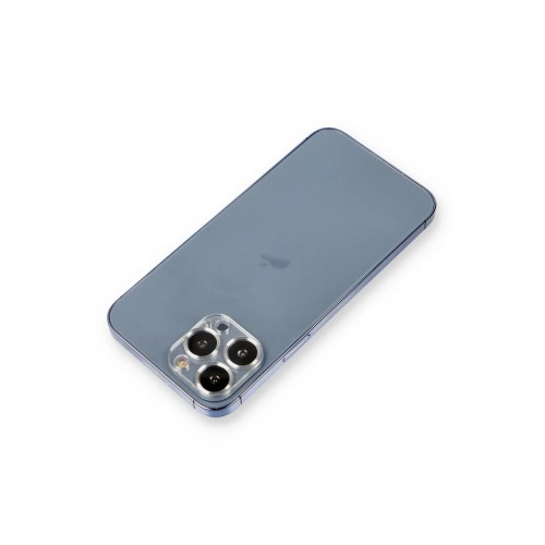iPhone 12 Pro Metal Kamera Lens Koruma Cam - Gümüş-(5796)