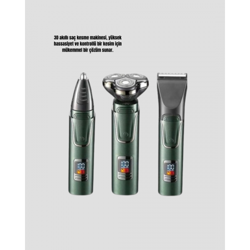 Kablosuz Profesyonel Erkek Bakım Seti – 3 Başlıklı 3D Akıllı Kesim Taşınabilir Kablosuz Profesyonel Erkek Bakım Seti – 3 Başlıklı 3D Akıllı Kesim Taşınabilir