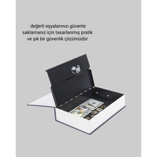 Sözlük Görünümlü Gizli Kitap Kasa – Anahtarlı Metal İç Kasa Kompakt Boyut Şık ve Güvenli Tasarım